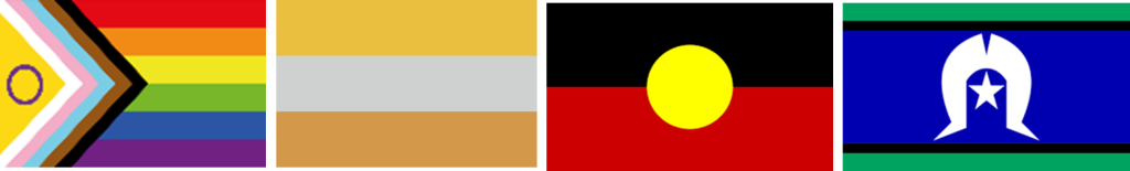 Flags - LGBTIQA+, Disability, Aboriginal, torres Strait Islander